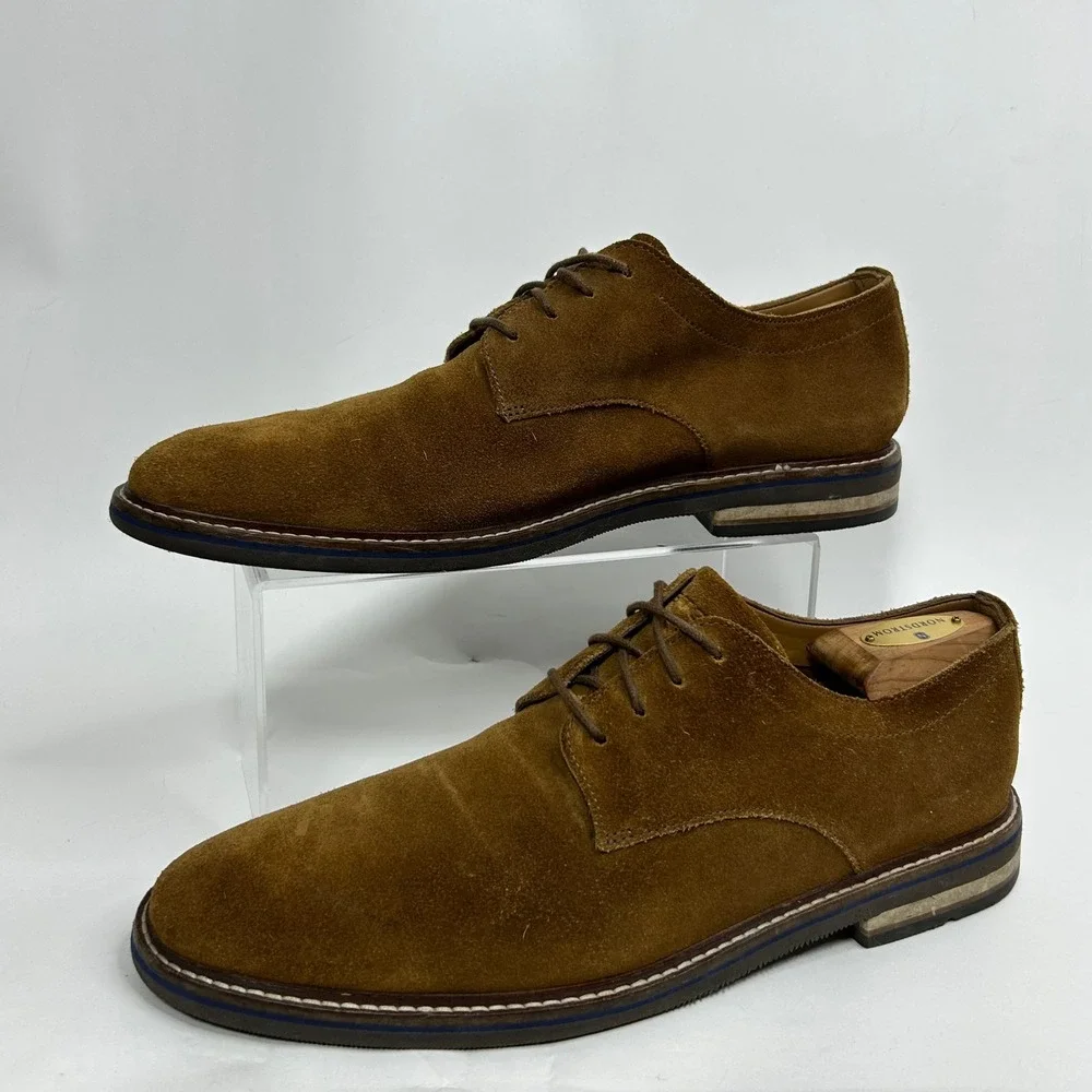 Bostonian Dezmin Plain Mens Tan‎ Suede Derby Oxford Shoes 11 Ortholite footbed